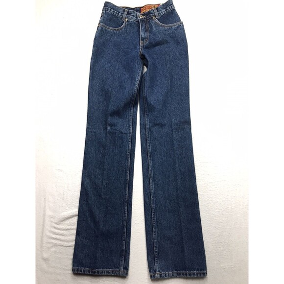 80s LAWMAN WESTERN Jean Women 1(24x34) Slim Fit Long Inseam Button Leg Vintage - Picture 2 of 16